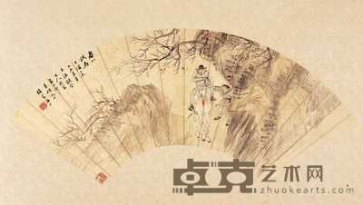 倪田 春山试马 52×17.5cm